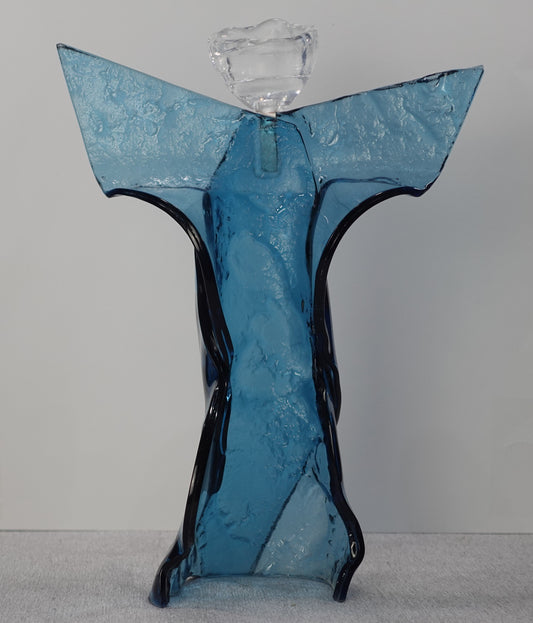 Blauer Engel Form aus Glas